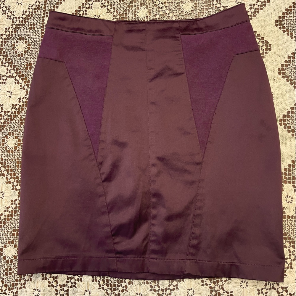 Silence + noise Purple Stretchy Panel Mini Skirt Size 10
